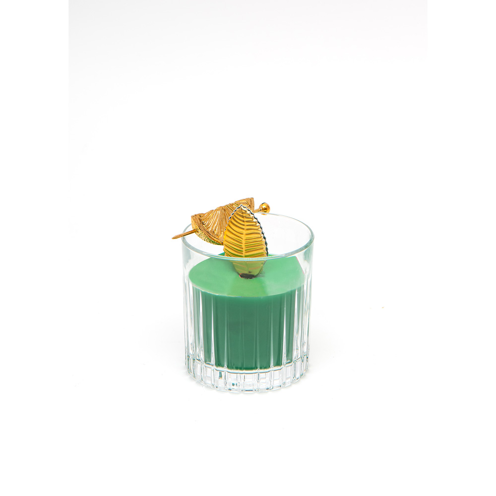 CANDELA CON SOTTOBICCHIERE E SEGNAPOSTO - GREEN FOREST